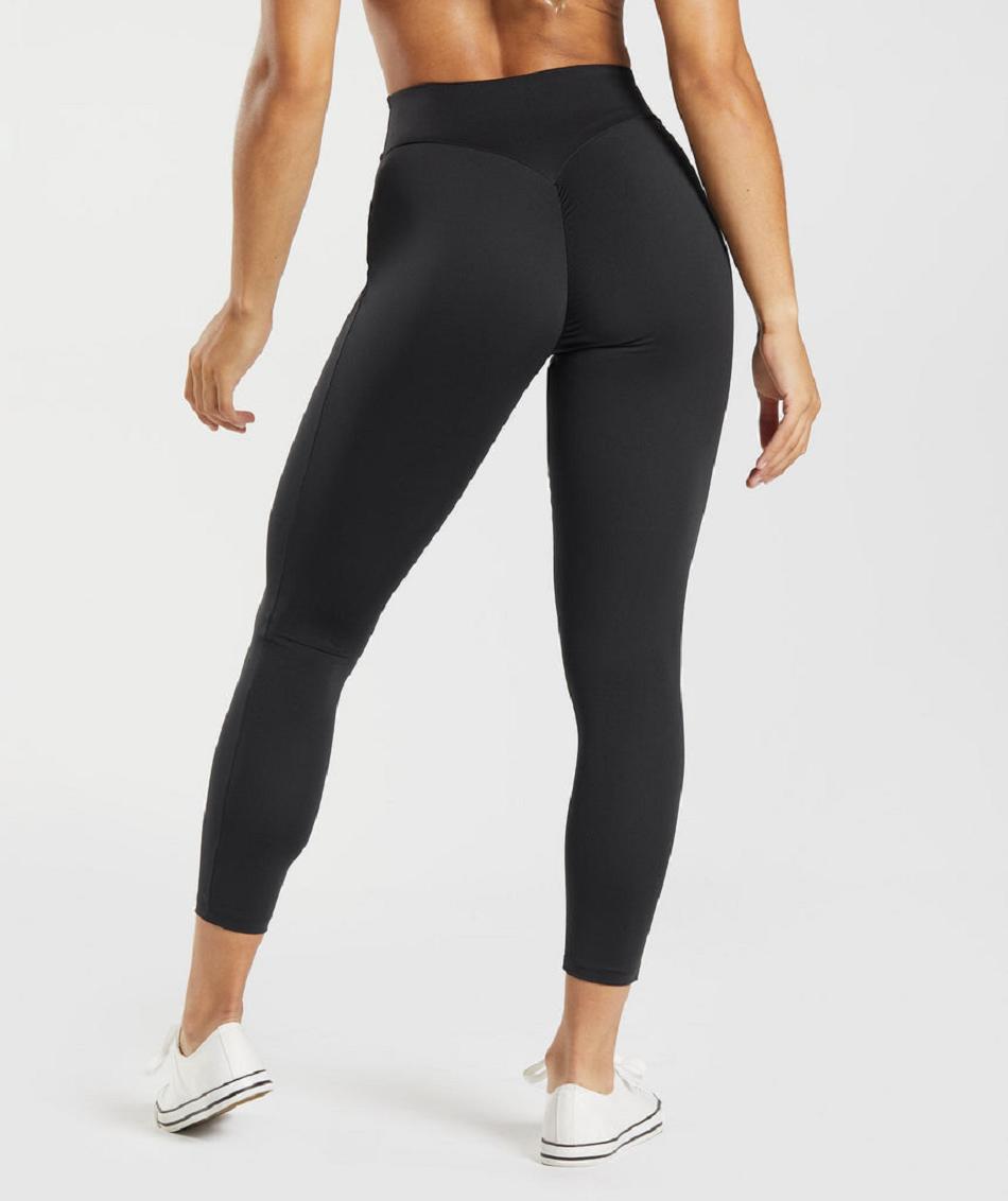 Gymshark Gs Power Original Ženske Tajice Crne | HR 4075UZG